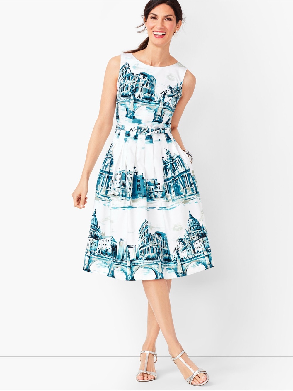 Talbots SCENIC ROME FIT & FLARE DRESS